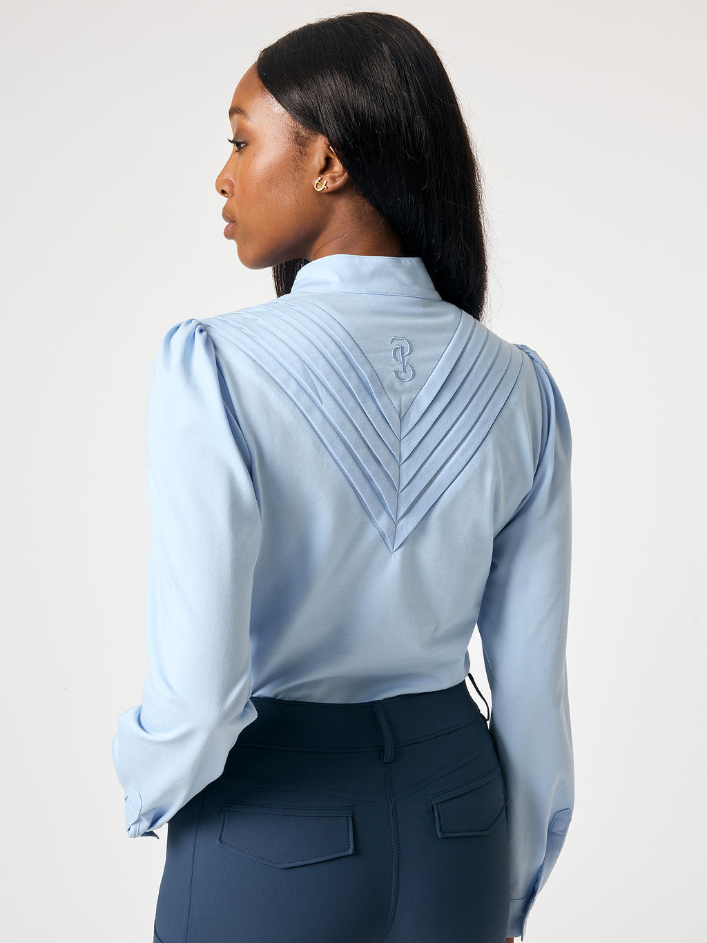 Puff sleeve stretch shirt for horse riding, made of stretch cotton in 3 colours, PS of Sweden