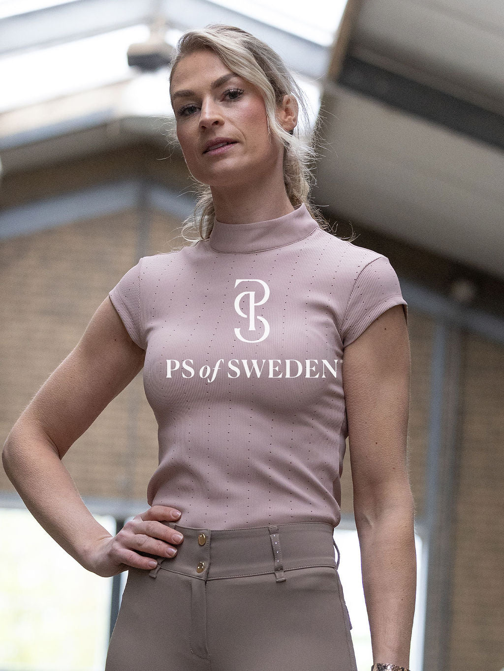 Short sleeve short shirt from the Dinja Collection in ribbed jersey in 3 colours by Ps of Sweden