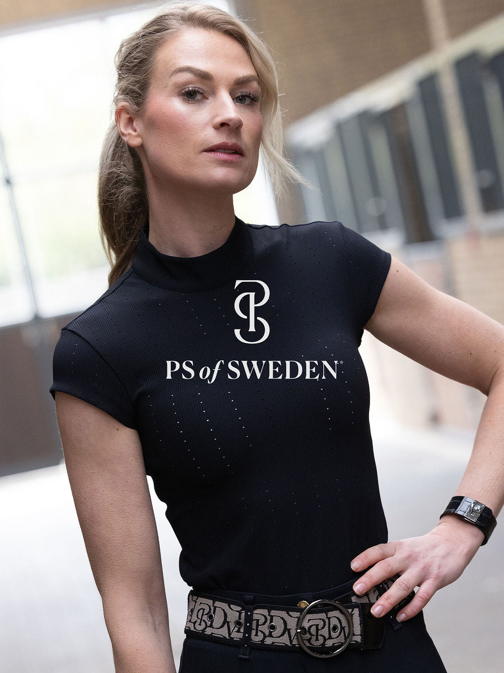 Short sleeve short shirt from the Dinja Collection in ribbed jersey in 3 colours by Ps of Sweden