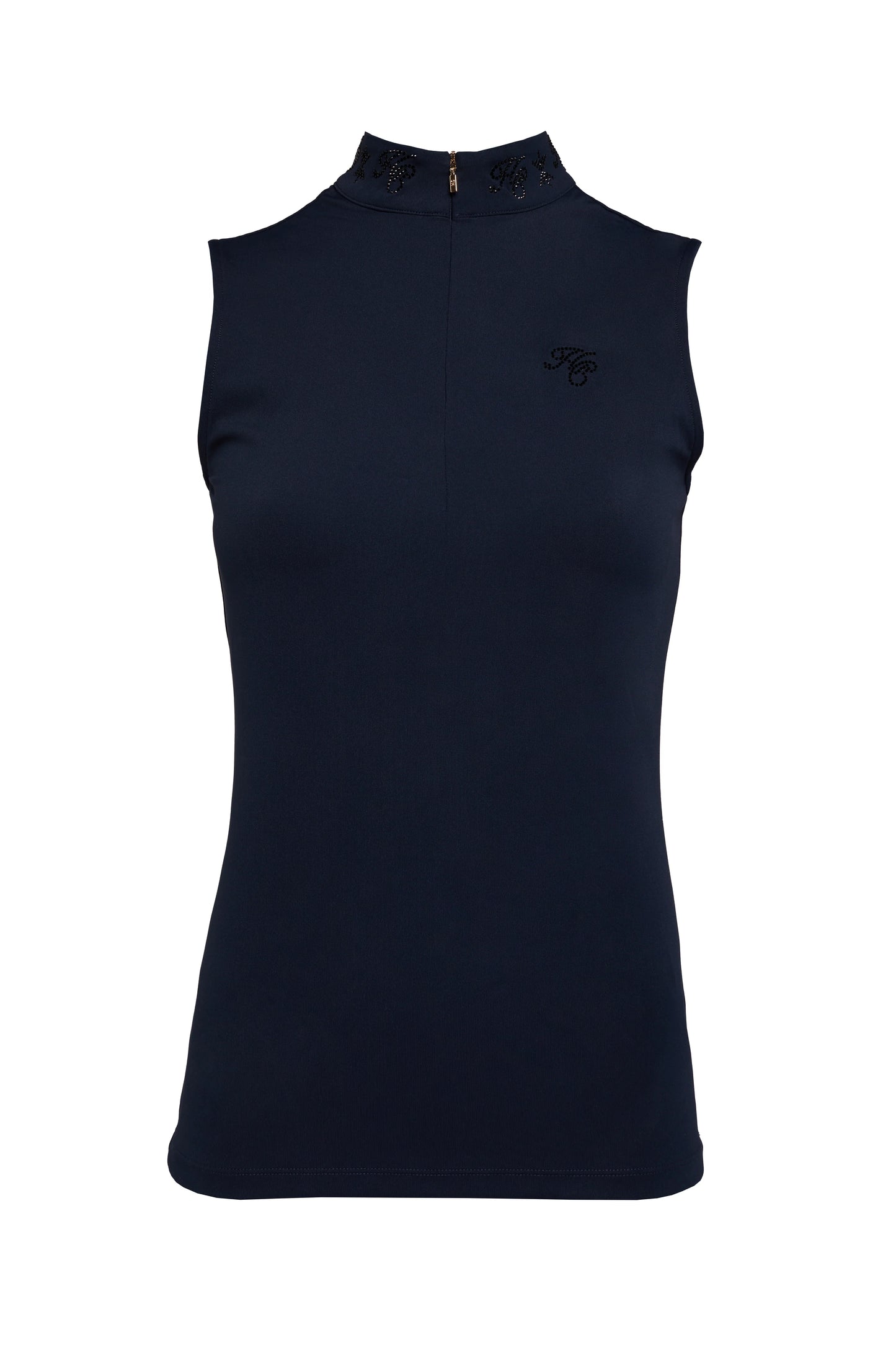 Women's Riding Top Sleeveless Rhinestone Navy/Black Holland Cooper