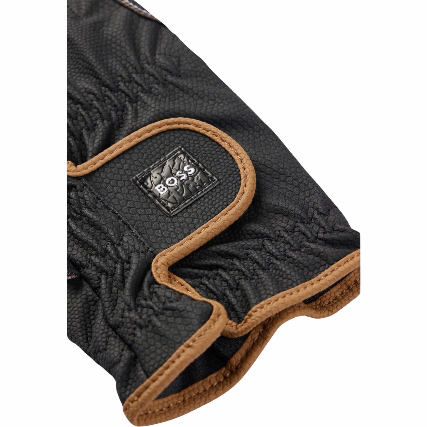 Stretch Leather Gloves Black/Camel Boss