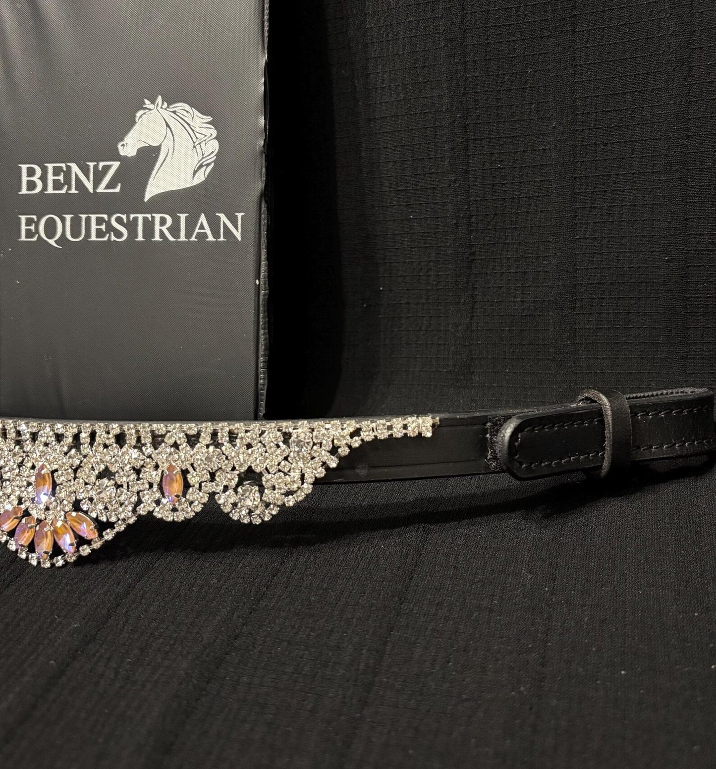 Crystal Lace Frame Leather Pink & Silver Black/Brown Benz Equestrian