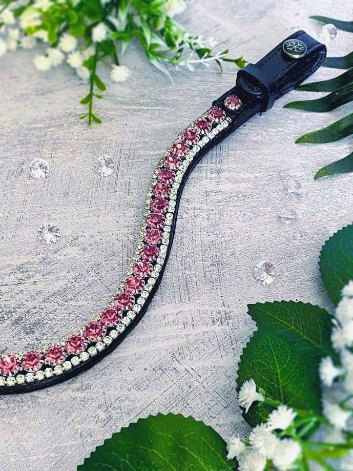 プレシオクリスタル額革 クッション&滑り止め付き ラズベリーラプチャー ICE Equestrian