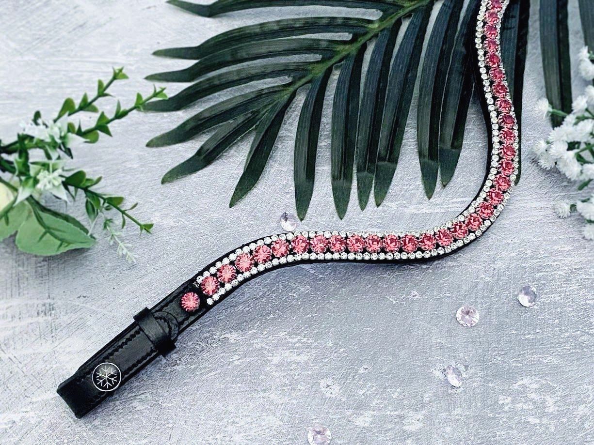 プレシオクリスタル額革 クッション&滑り止め付き ラズベリーラプチャー ICE Equestrian
