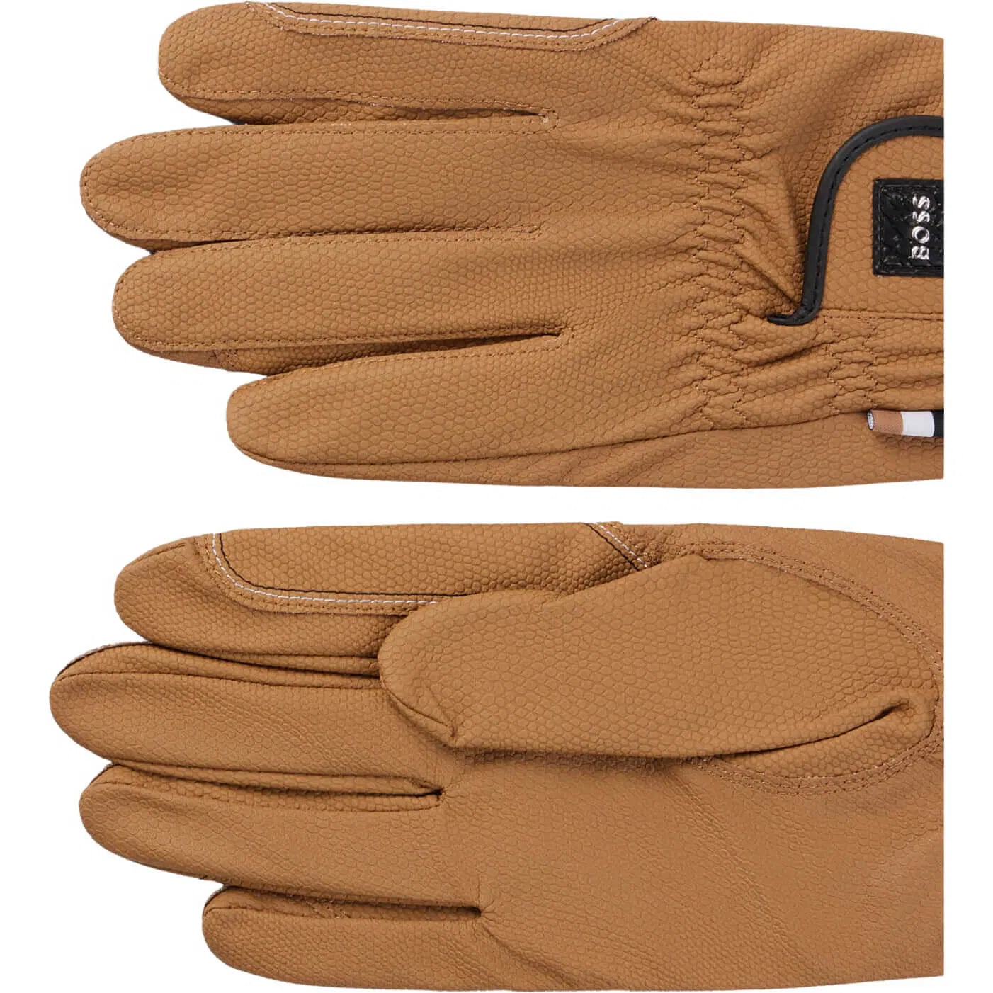 Stretch Leather Gloves Black/Camel Boss