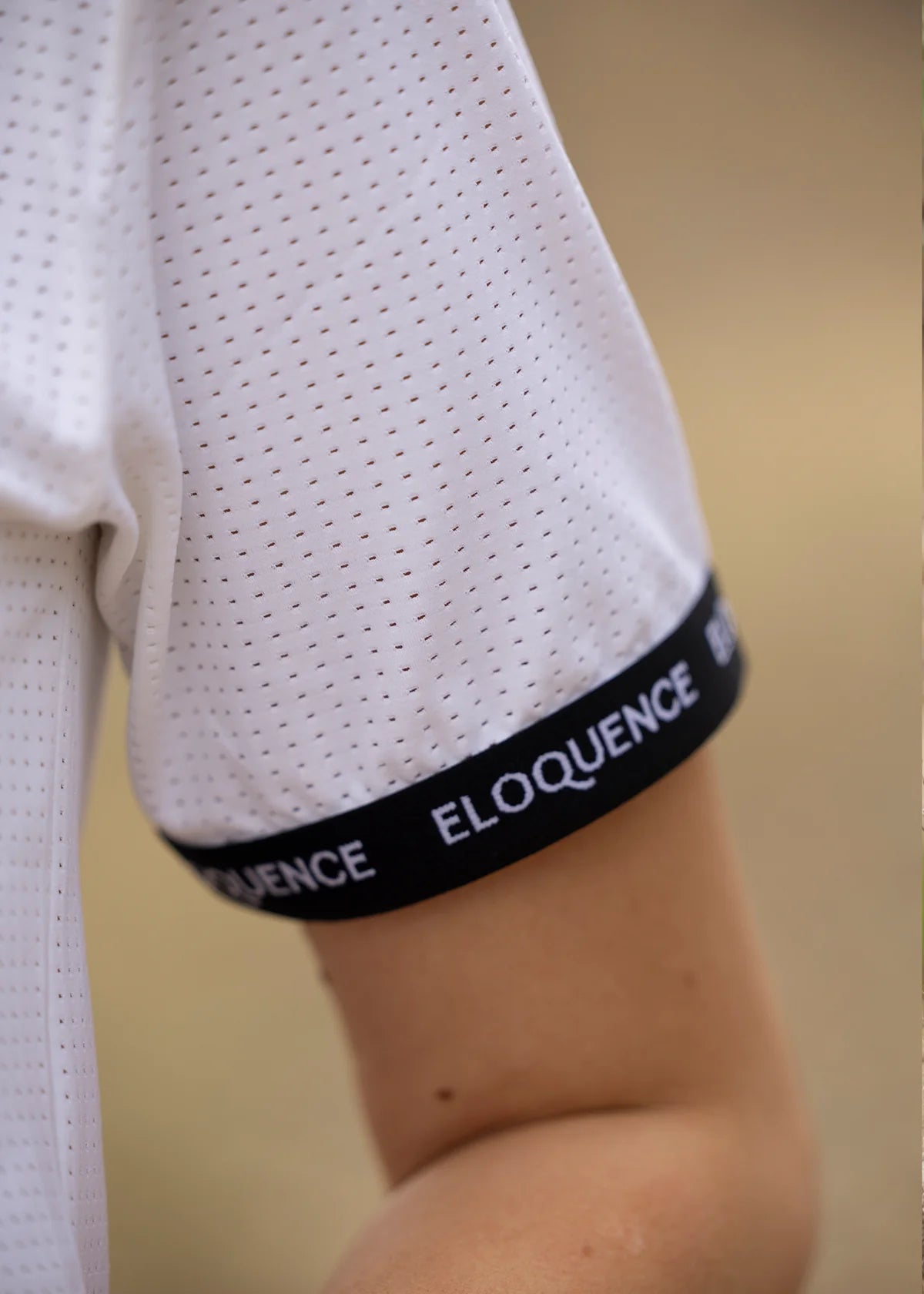 ドライメッシュ半袖Tシャツ レディース ブラック/ホワイト Eloquence Equestrian
