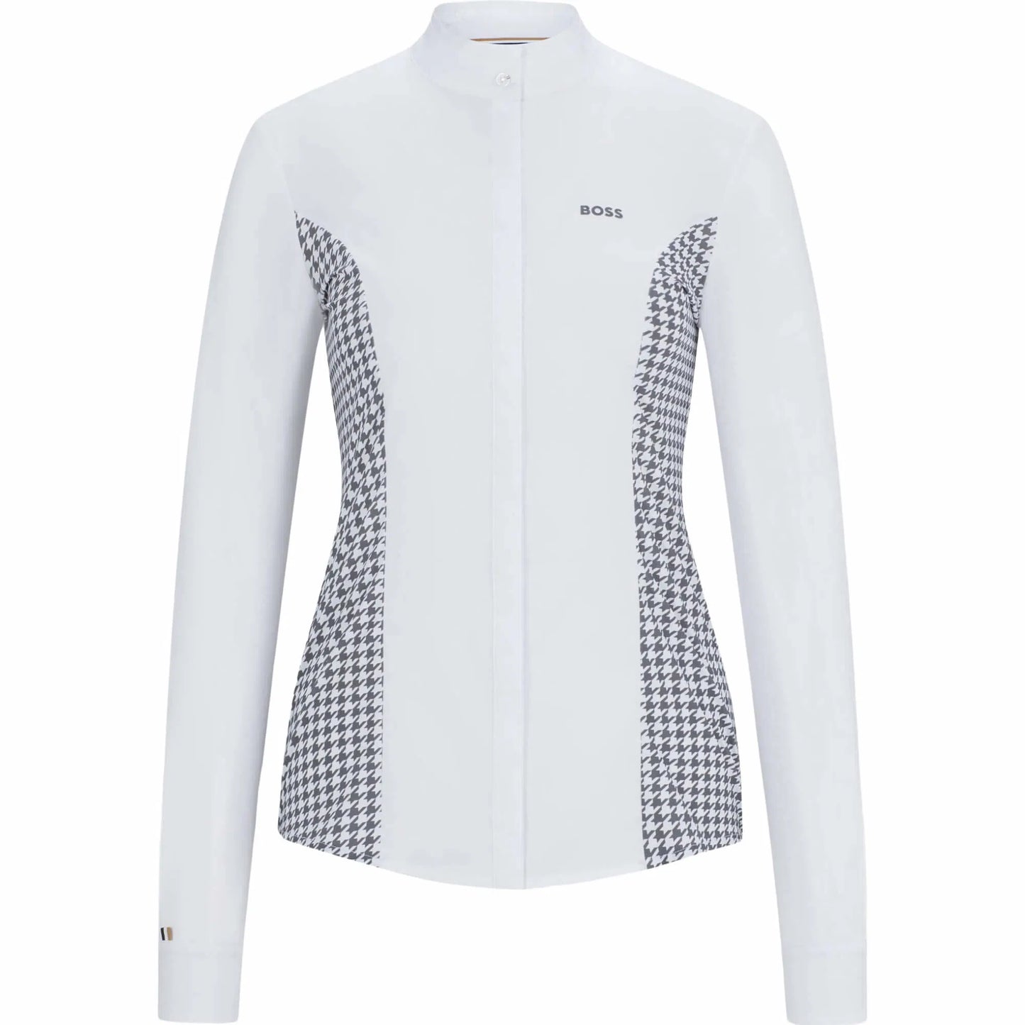 Power stretch competition shirt, long sleeve, houndstooth pattern, Boss