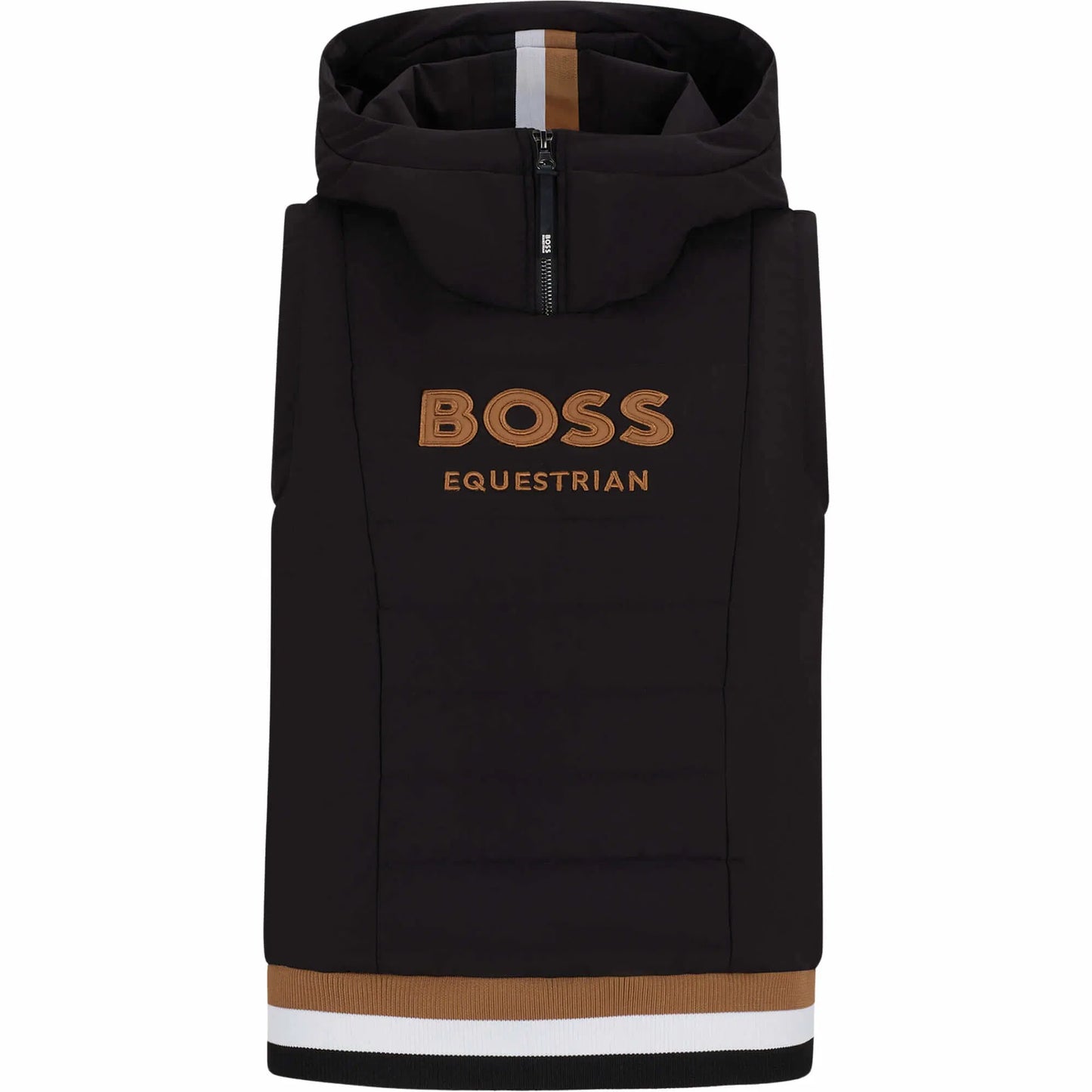 Lightweight down vest with hood in black Boss