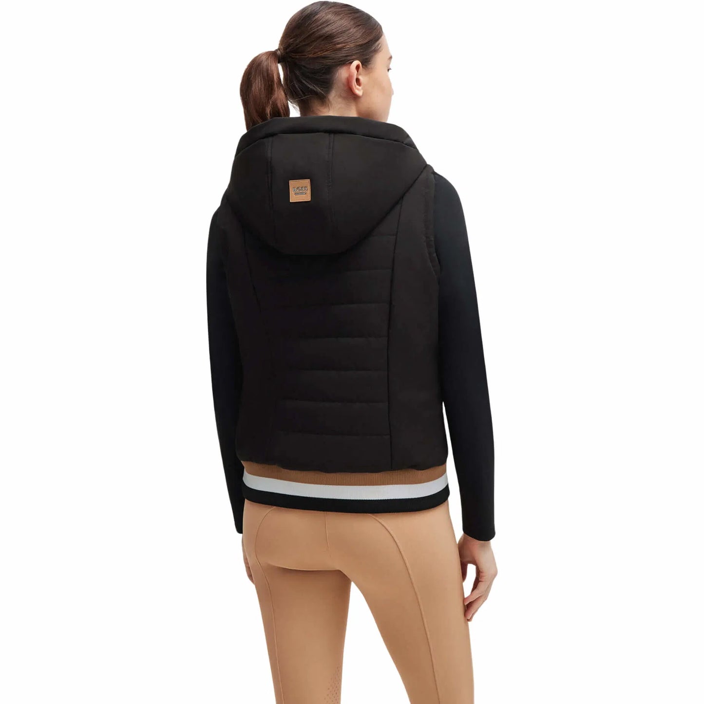 Lightweight down vest with hood in black Boss