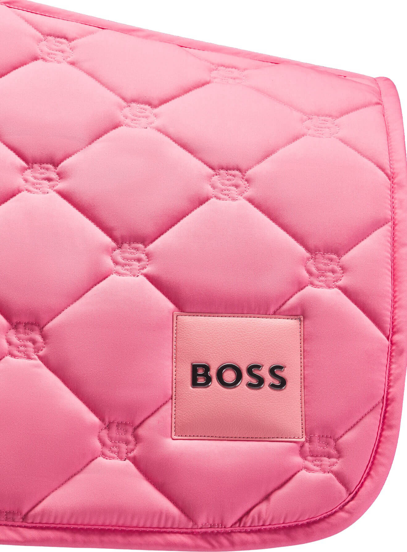障害用キルティングゼッケン レザーパッチ付き ブラック/ピンク/ネイビー/ブルー Boss