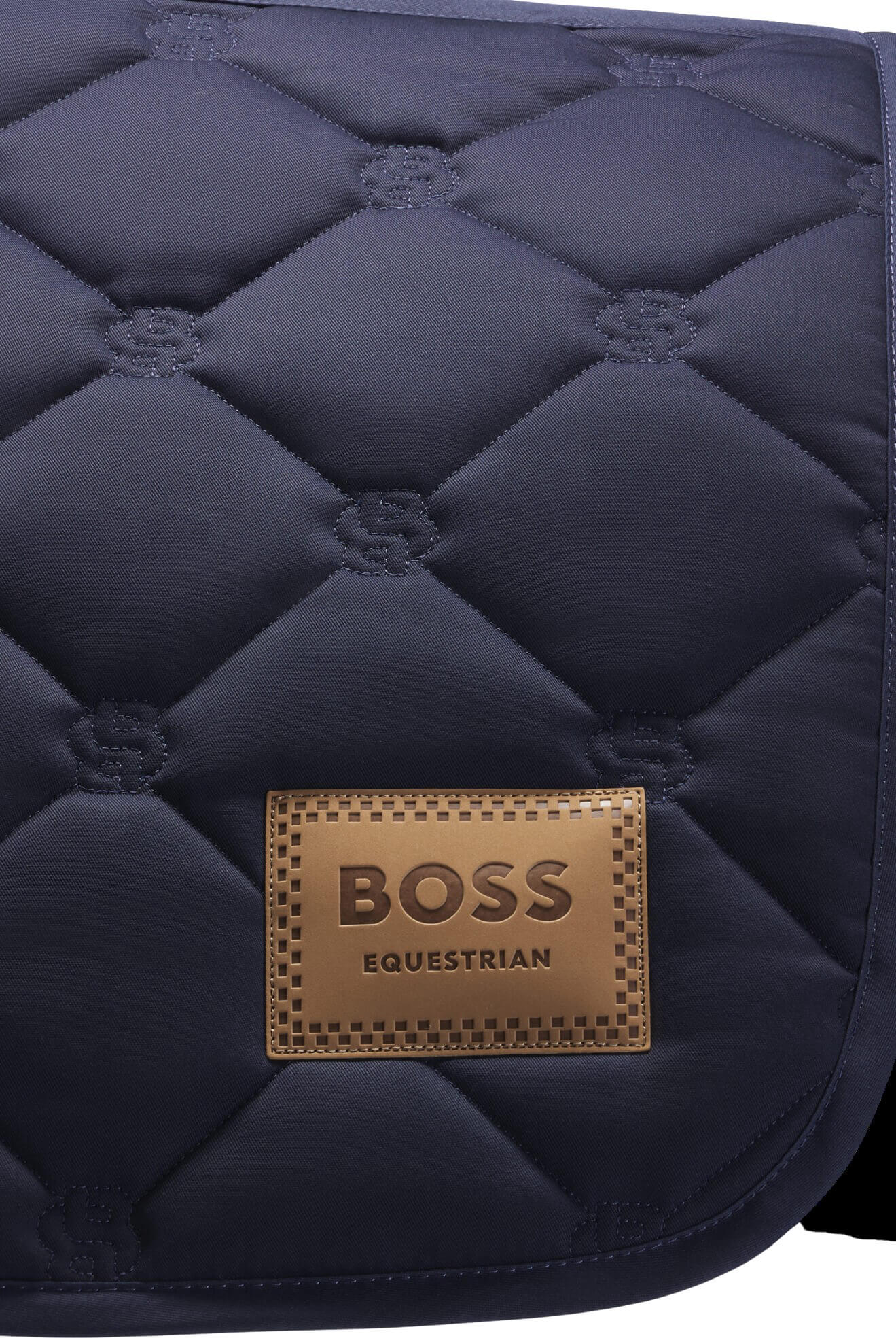 障害用キルティングゼッケン レザーパッチ付き ブラック/ピンク/ネイビー/ブルー Boss