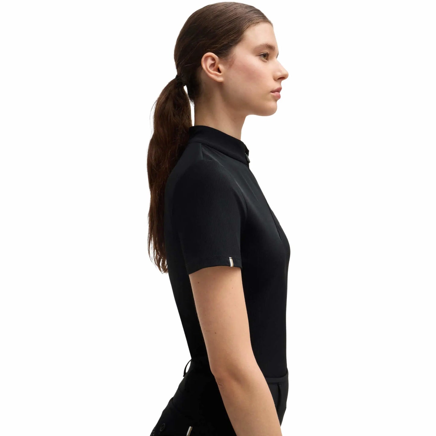 Short-sleeved training top in power sports material in black/pink/pearl/blue by Boss