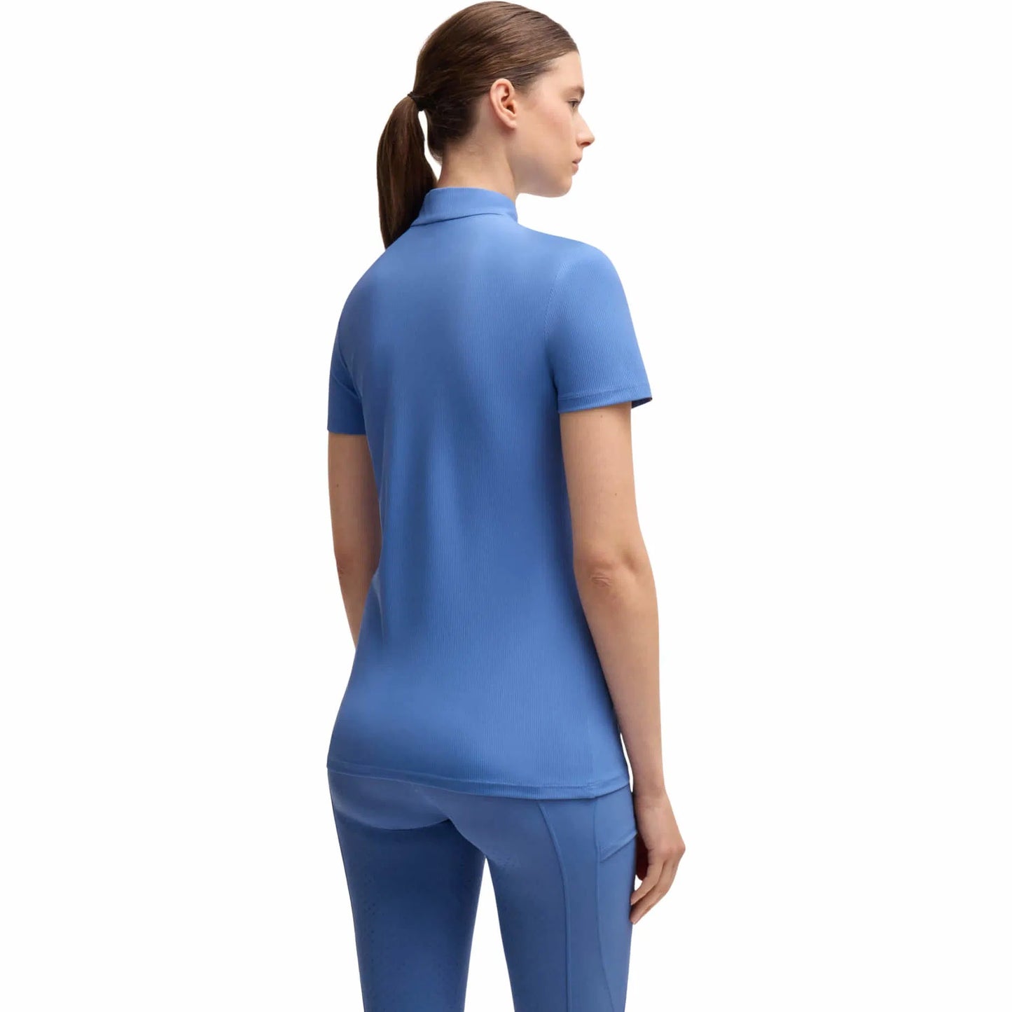 Short-sleeved training top in power sports material in black/pink/pearl/blue by Boss