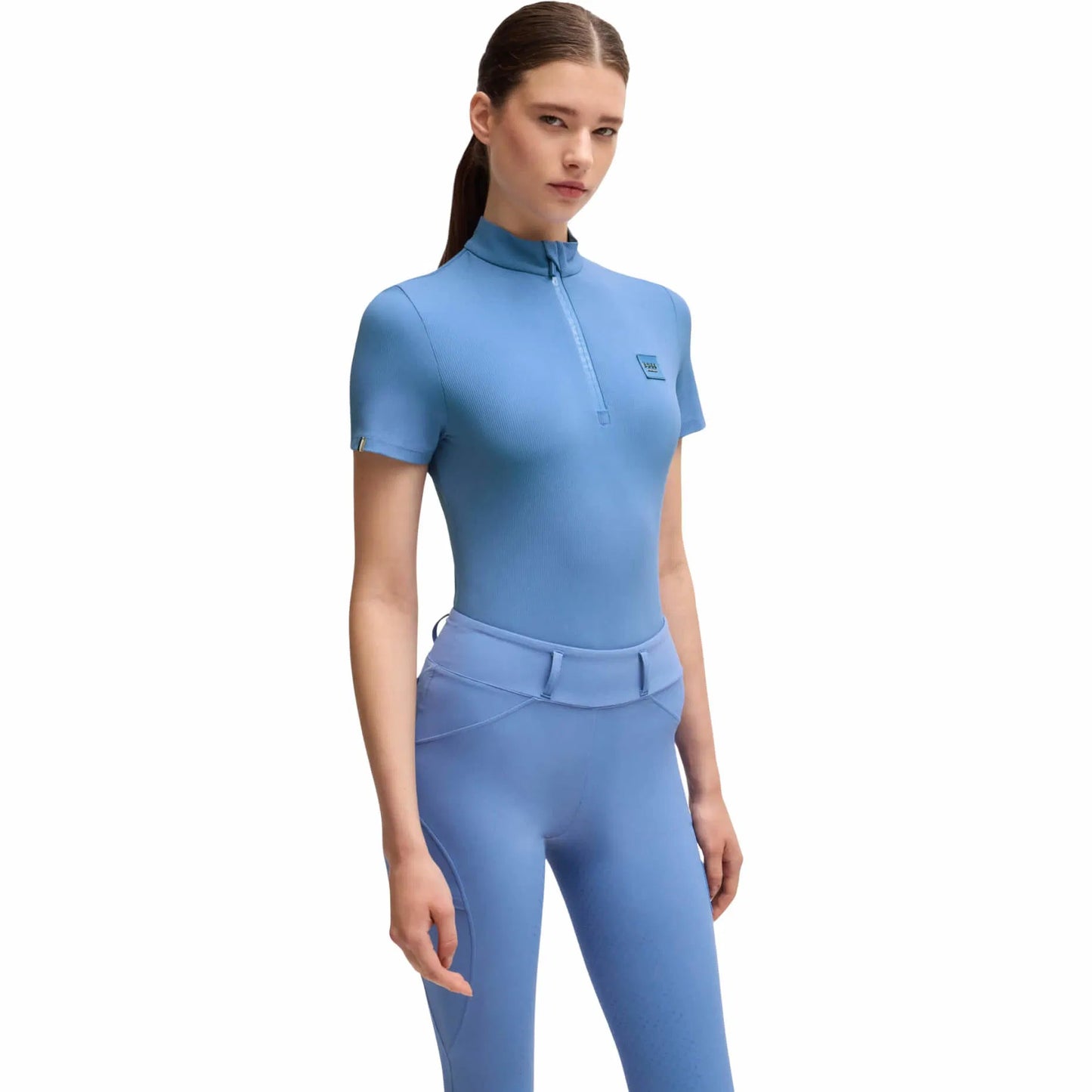 Short-sleeved training top in power sports material in black/pink/pearl/blue by Boss