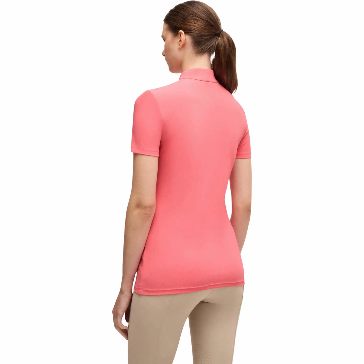 Short-sleeved training top in power sports material in black/pink/pearl/blue by Boss