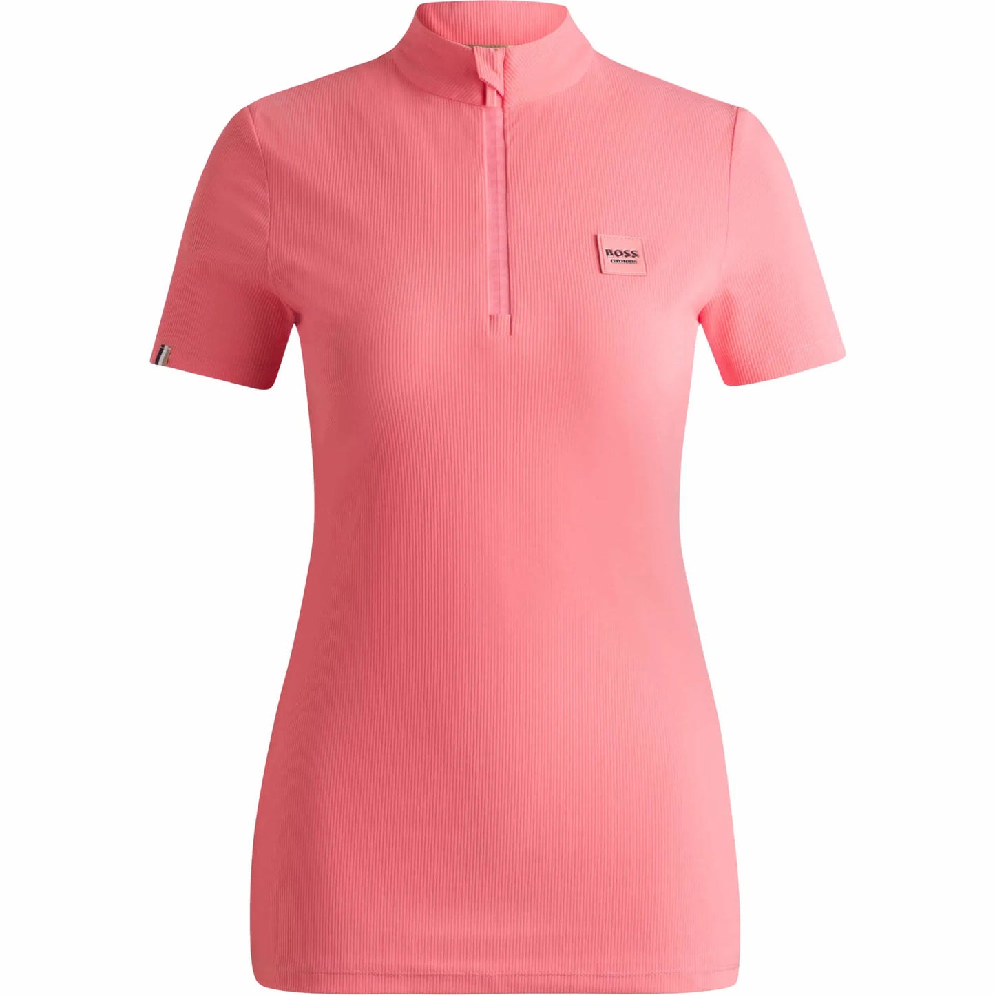 Short-sleeved training top in power sports material in black/pink/pearl/blue by Boss