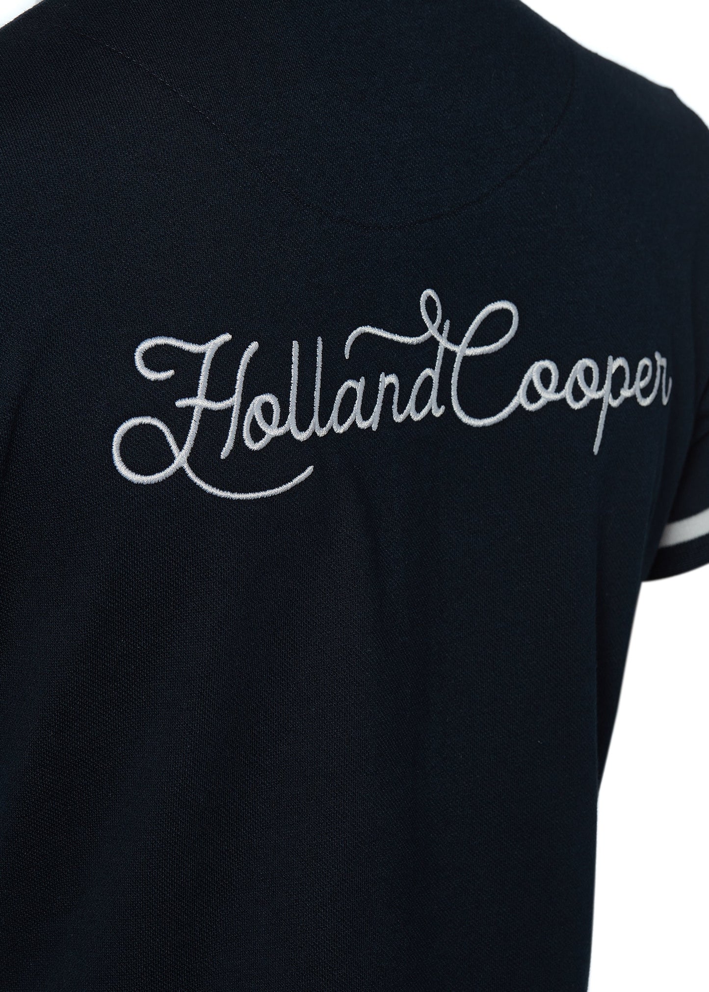 乗馬用レディースポロシャツ 半袖 ダークネイビー/ホワイト Holland Cooper