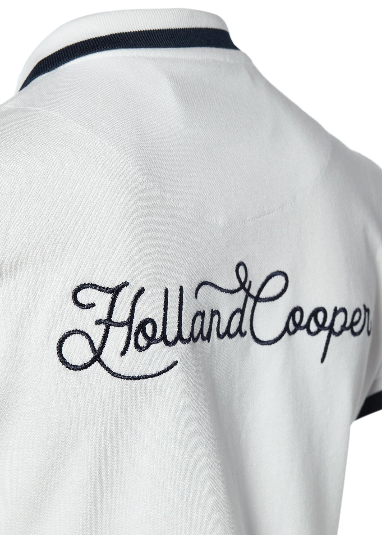 乗馬用レディースポロシャツ 半袖 ダークネイビー/ホワイト Holland Cooper