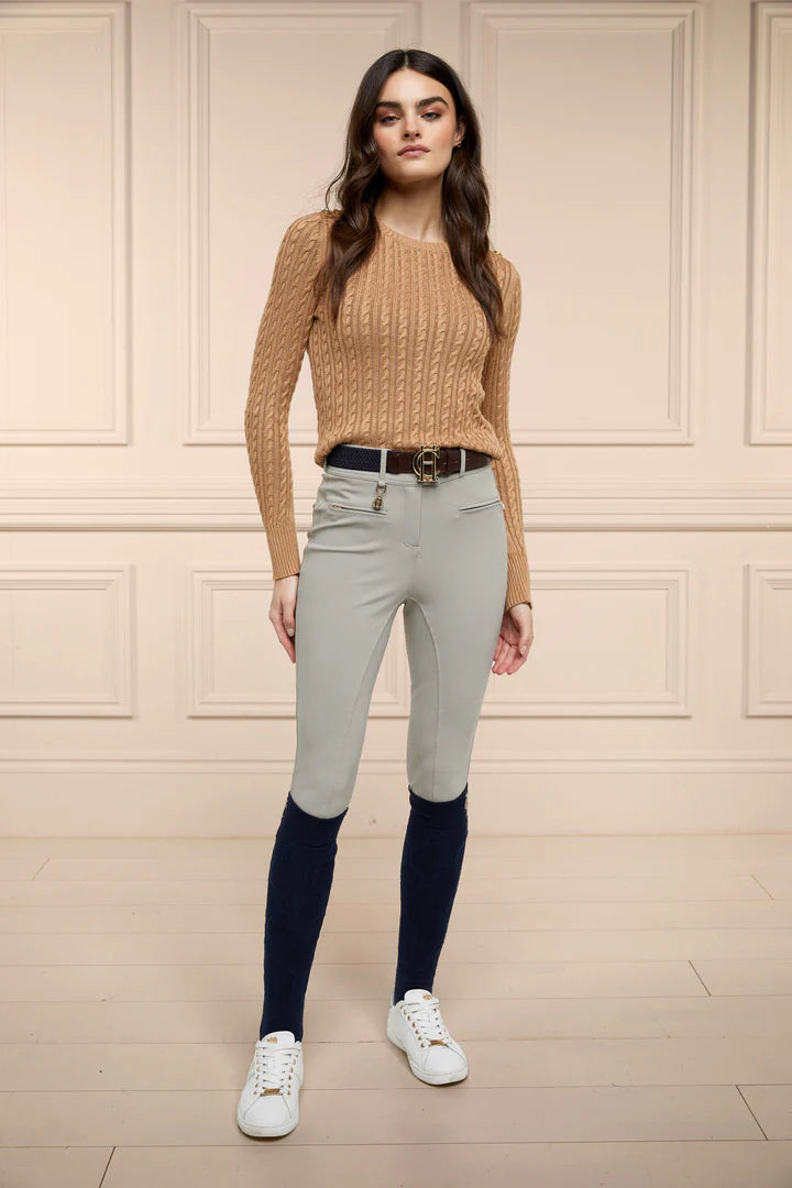 撥水ストレッチキュロット フルグリップ ソフトグレー/ホワイト レディース Holland Cooper