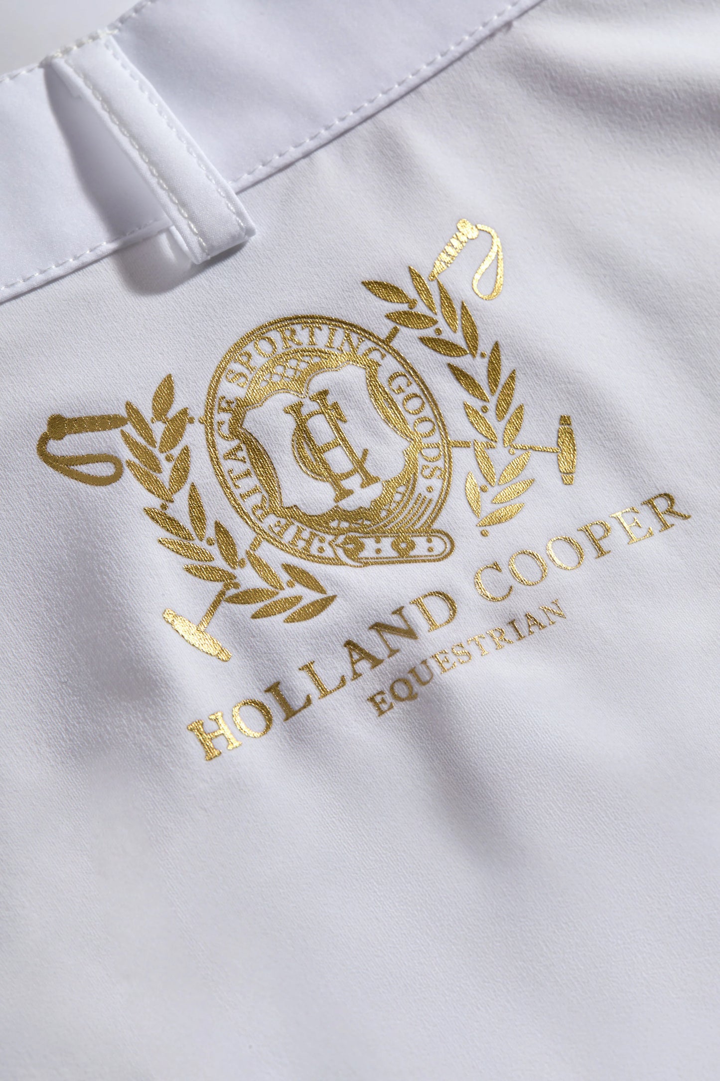 レディースストレッチ競技用シャツ 半袖 ダークネイビー/ホワイト Holland Cooper