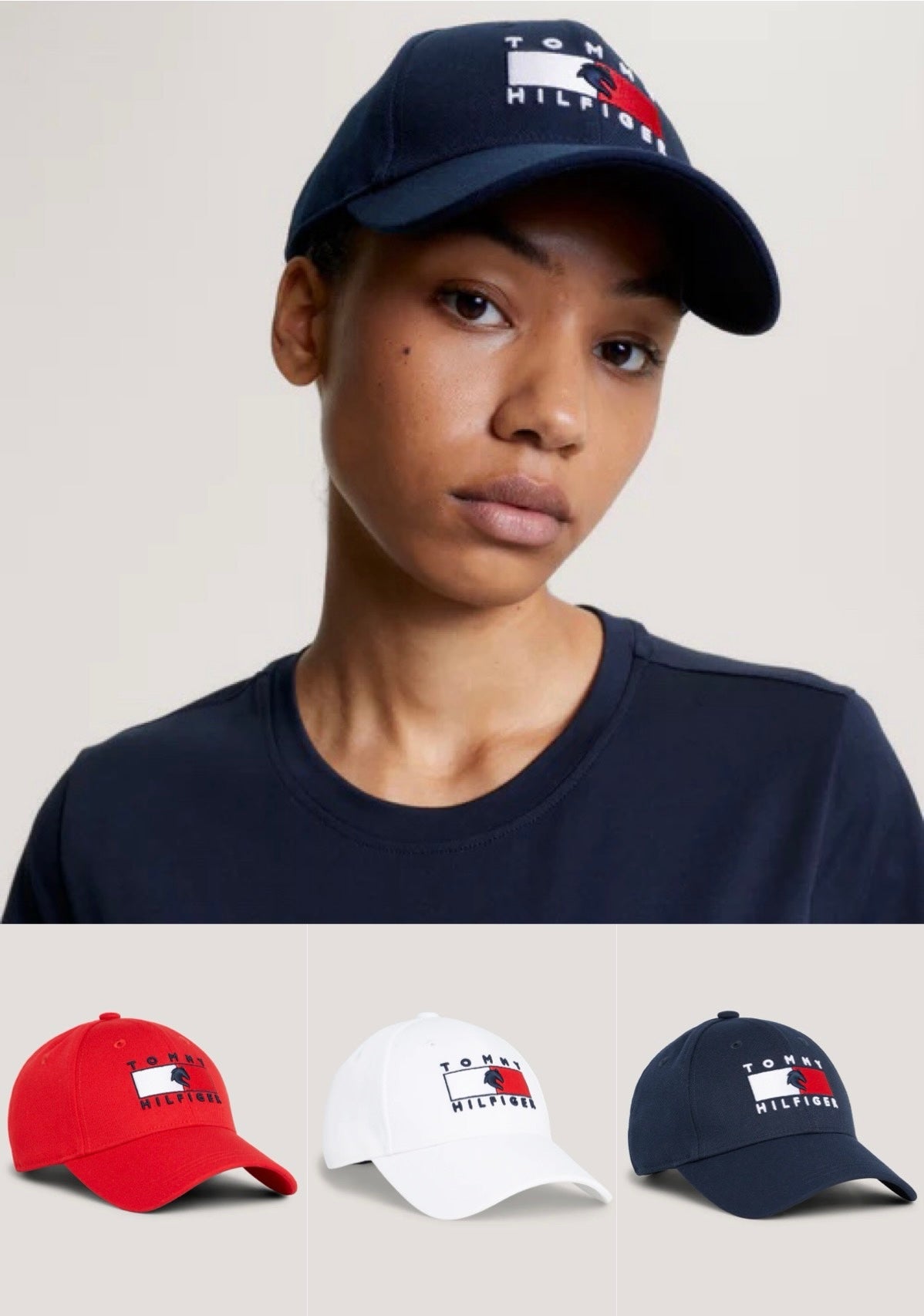 Unisex riding cap, navy/white/red, waterproof Tommy Hilfiger Equestrian