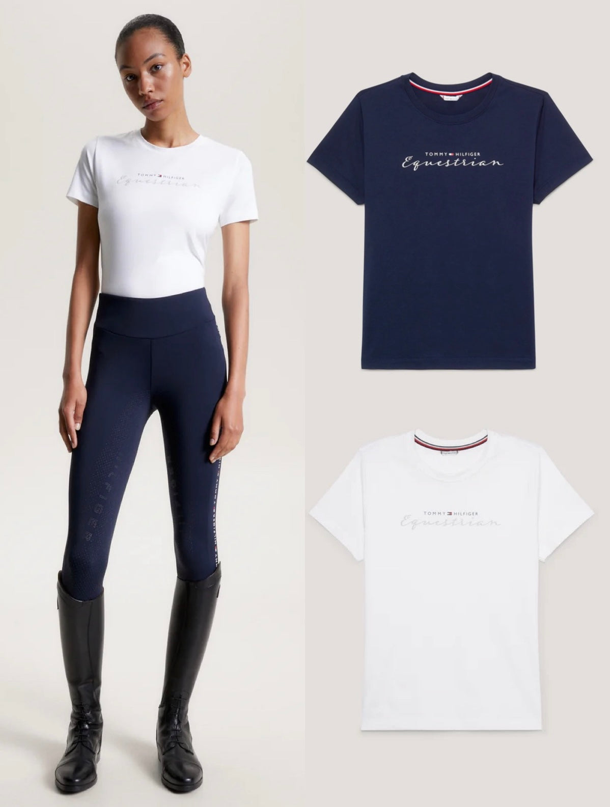 乗馬用半袖Tシャツ ネイビー/ホワイト Tommy Hilfiger Equestrian｜乗馬用品店レクシア