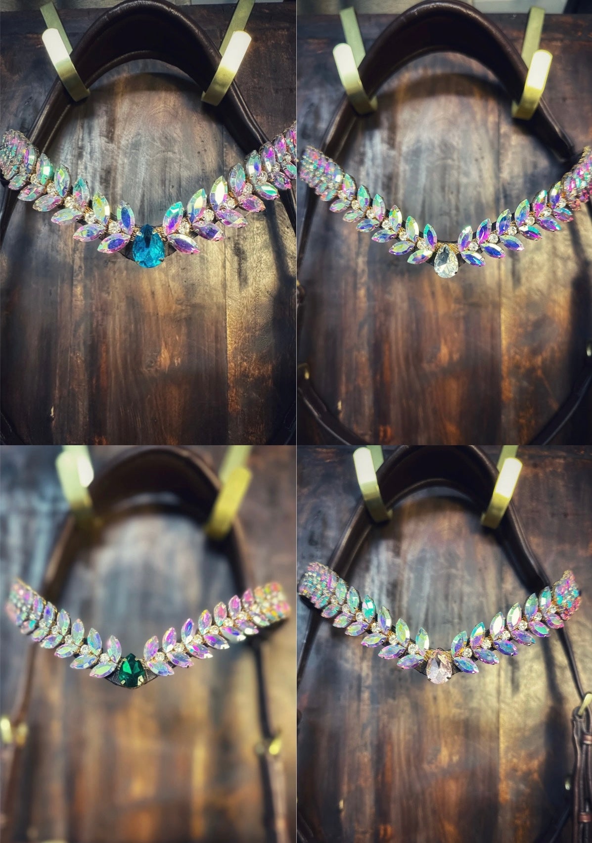 Italian Leather Frame Leather Rainbow White 4 Colors Masego Swarovski Frame Leather