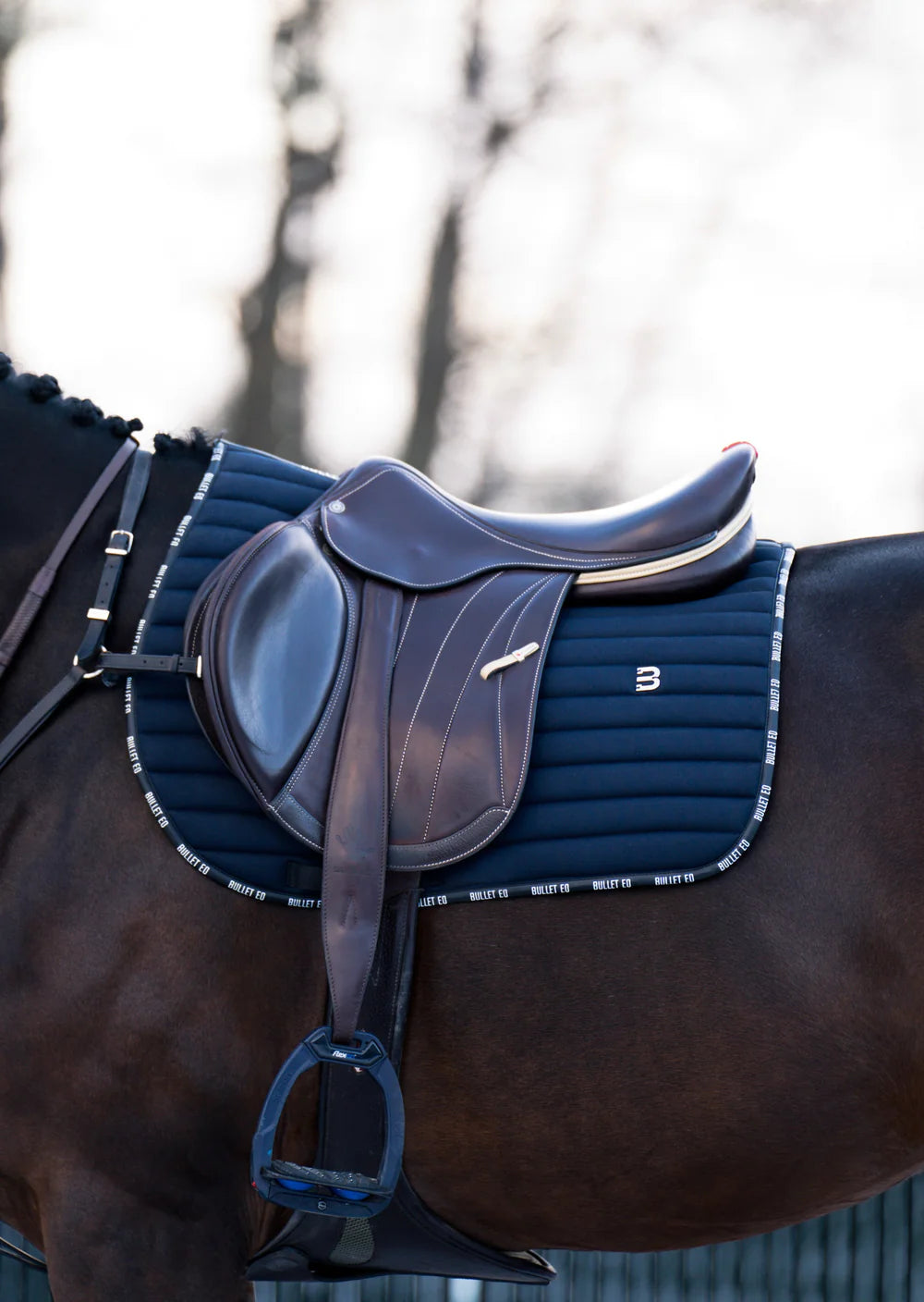乗馬用ゼッケン 障害用・馬場用 速乾素材 ネイビー Bullet Equestrian design フル