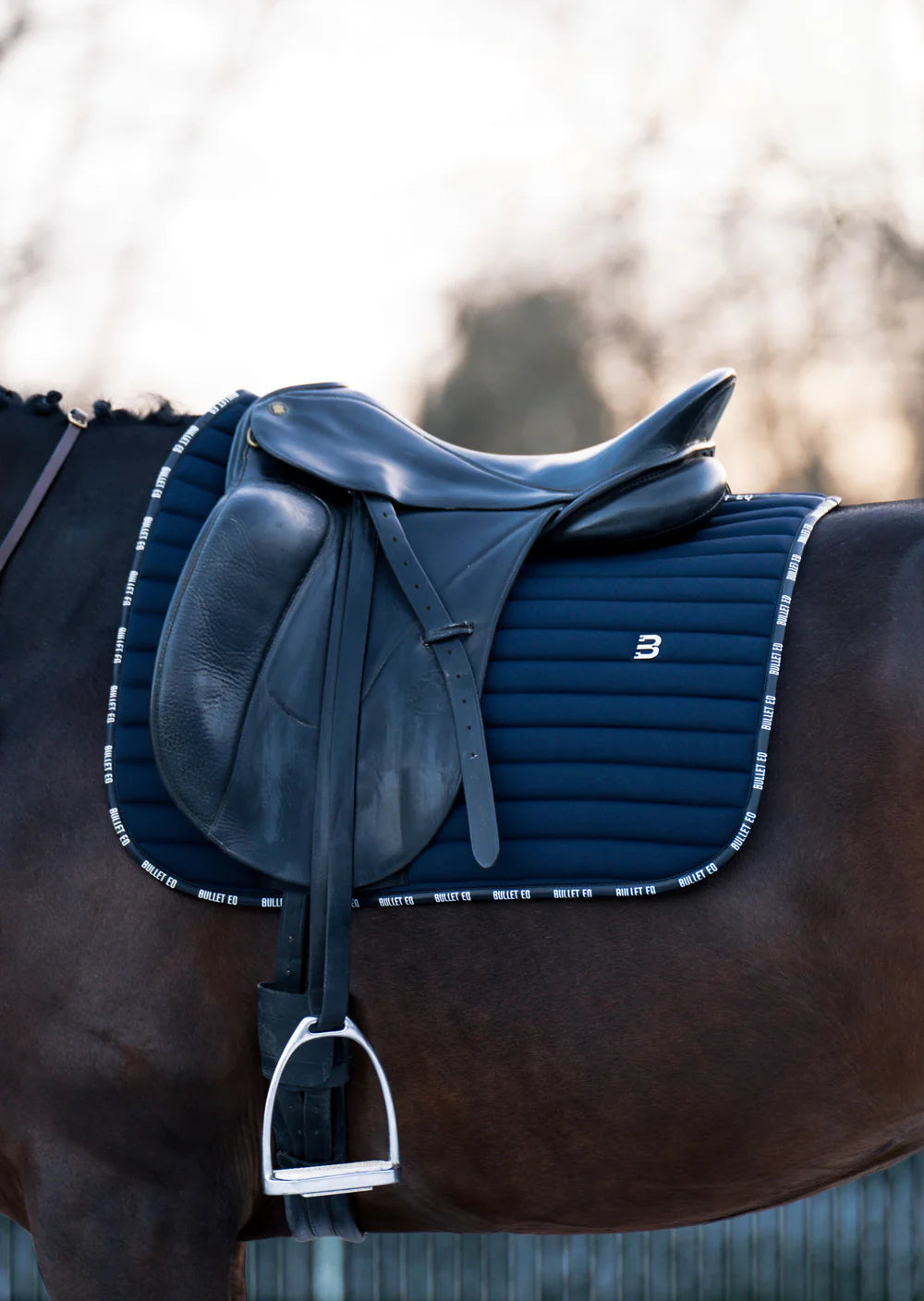 乗馬用ゼッケン 障害用・馬場用 速乾素材 ネイビー Bullet Equestrian design フル