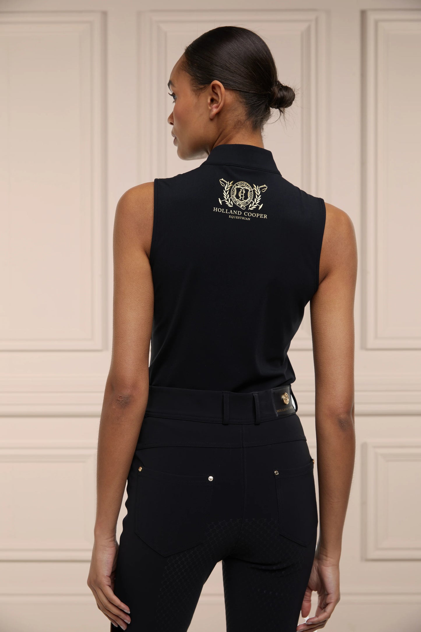 Women's Riding Top Sleeveless Rhinestone Navy/Black Holland Cooper