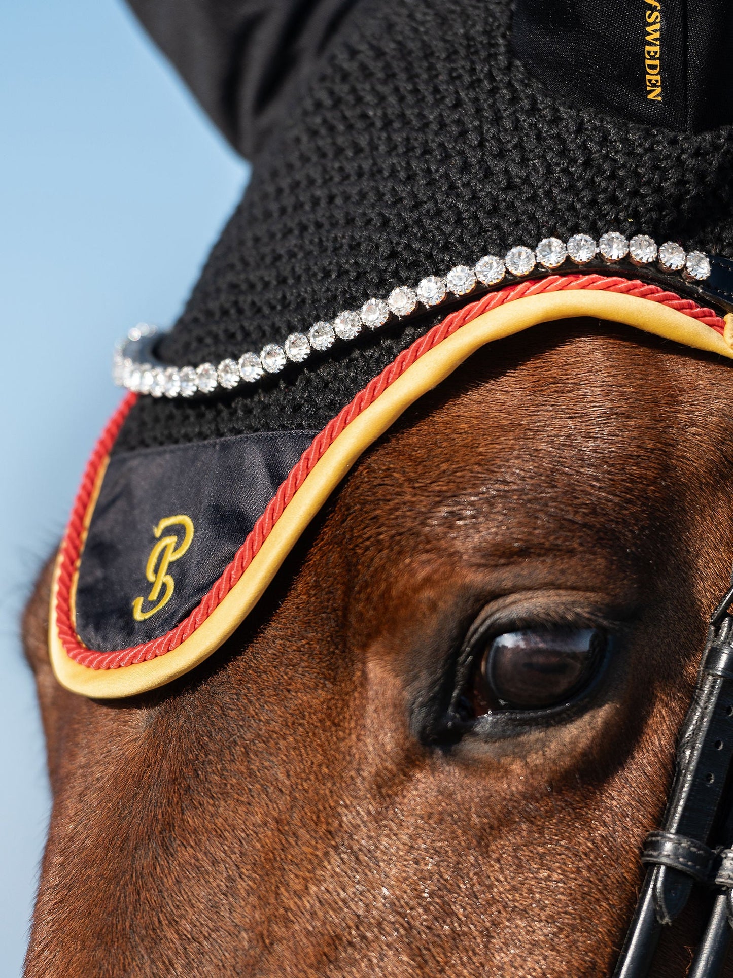 【限定】ドイツナショナルチームゼッケン&イヤーネット2点セット 障害/馬場 ブラック PS of Sweden