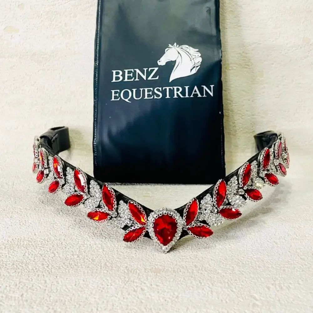 メガスパークル額革 ドロップスワロフスキー 4色 Benz Equestrian