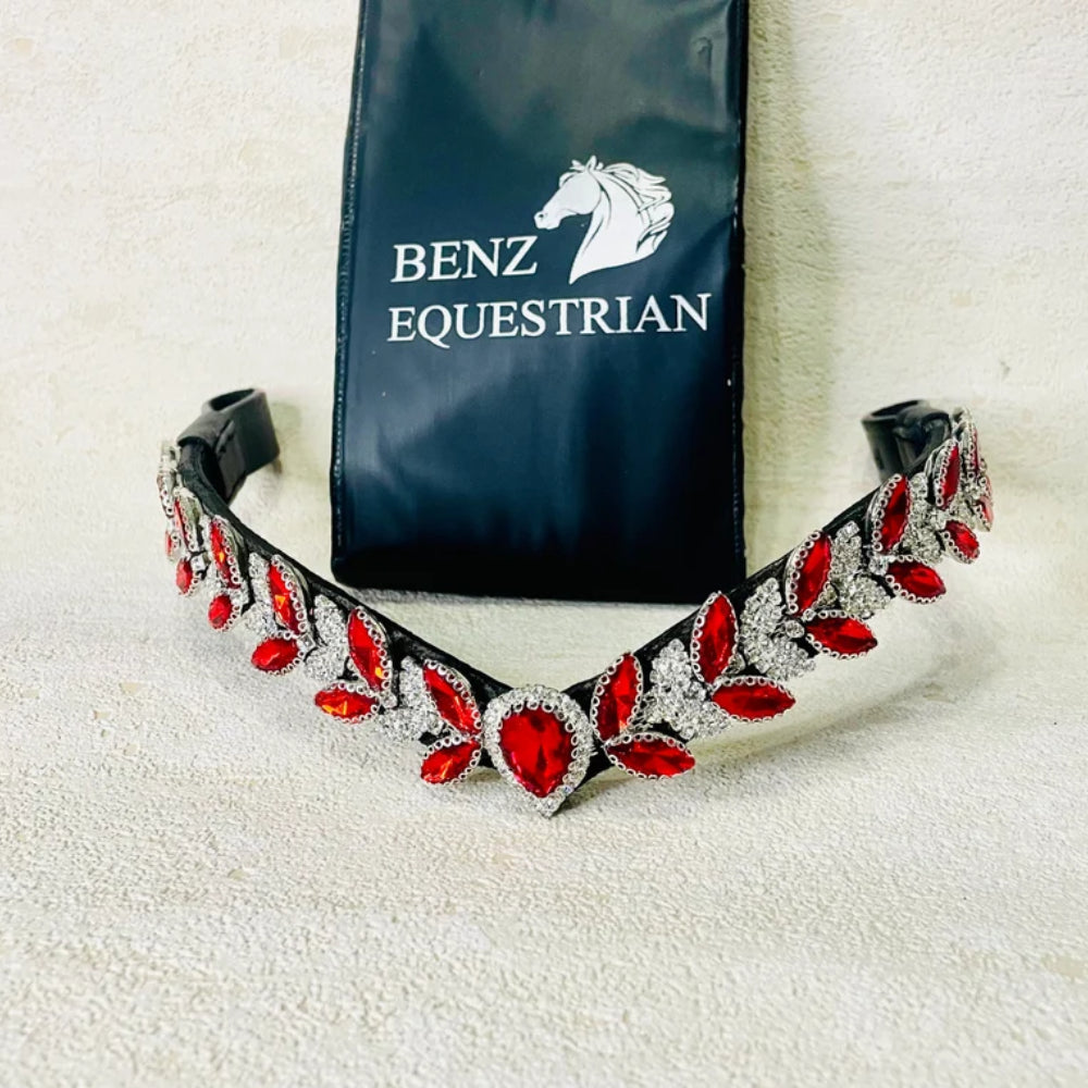 メガスパークル額革 ドロップスワロフスキー 4色 Benz Equestrian