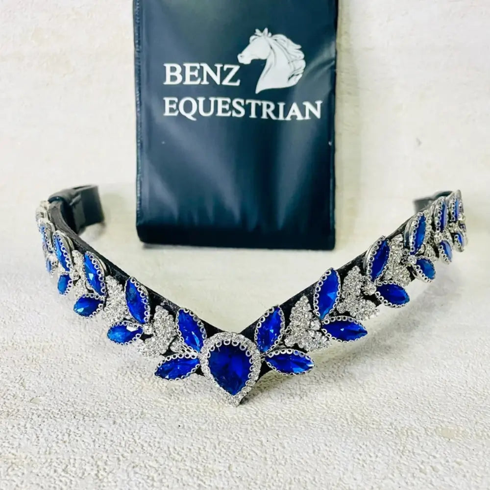 メガスパークル額革 ドロップスワロフスキー 4色 Benz Equestrian