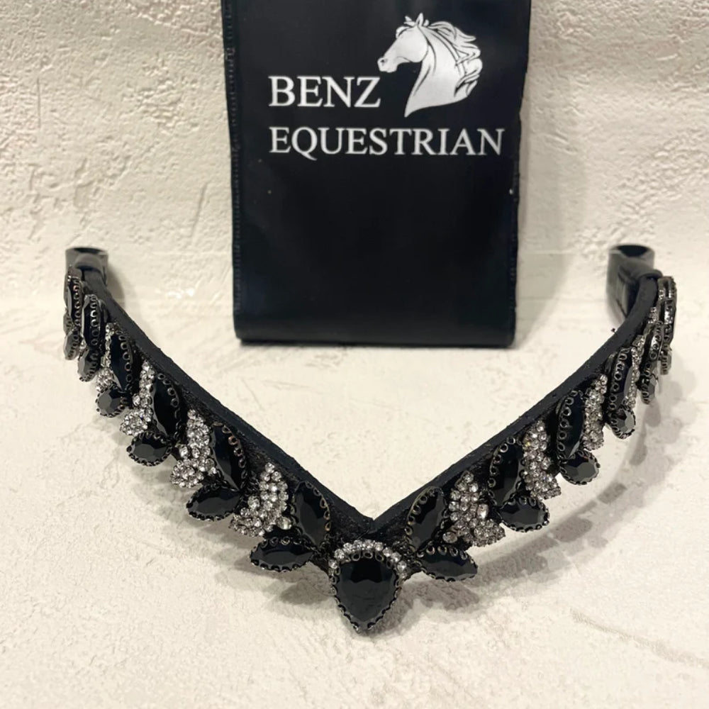 メガスパークル額革 ドロップスワロフスキー 4色 Benz Equestrian