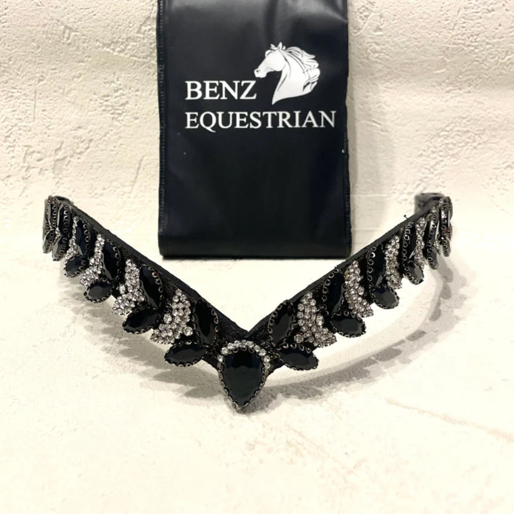 メガスパークル額革 ドロップスワロフスキー 4色 Benz Equestrian