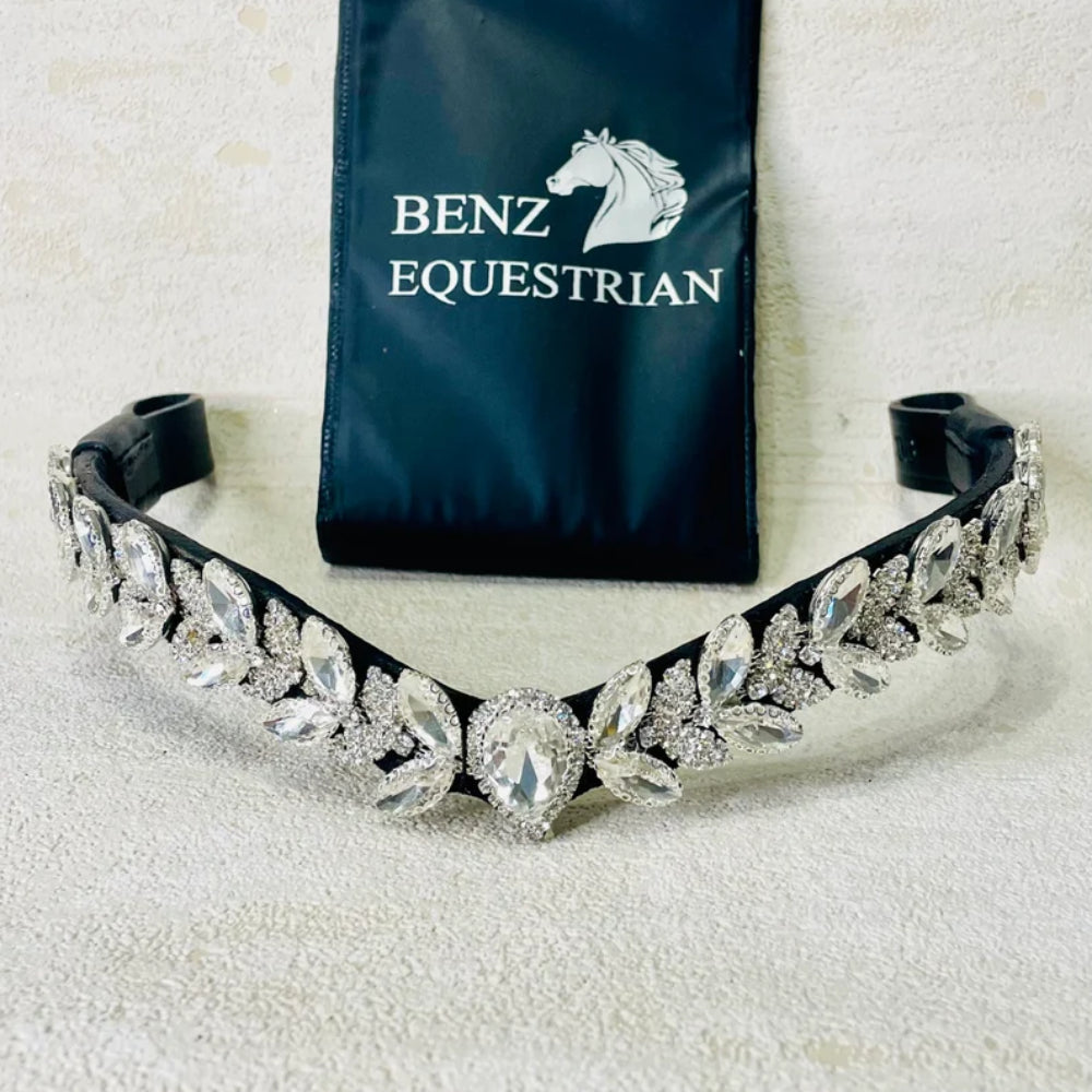 メガスパークル額革 ドロップスワロフスキー 4色 Benz Equestrian