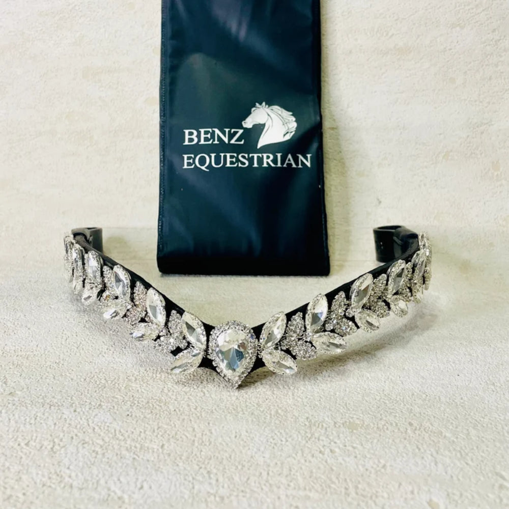 メガスパークル額革 ドロップスワロフスキー 4色 Benz Equestrian