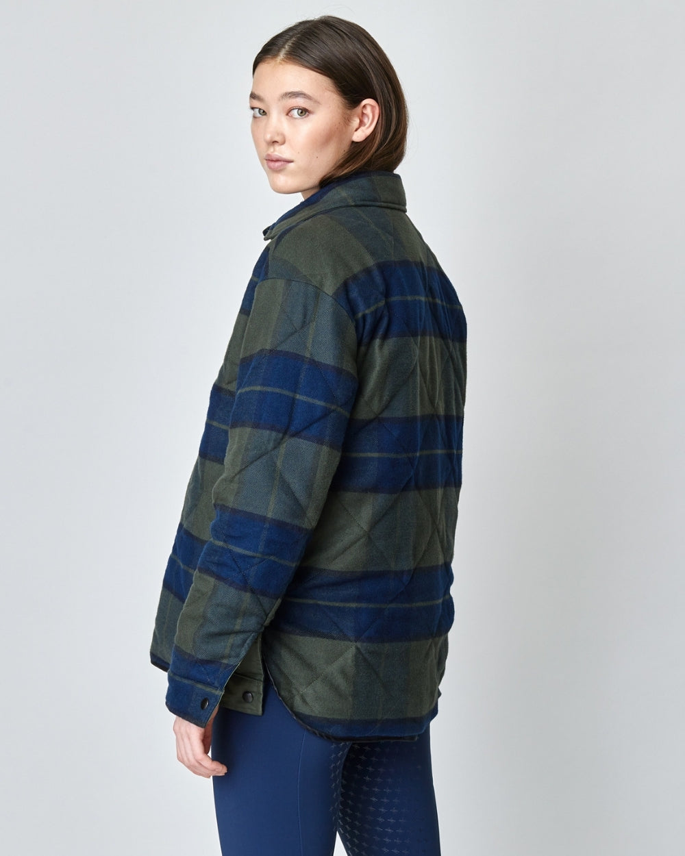 Reversible down jacket, 100% cotton, oversized, black/green, Yagya