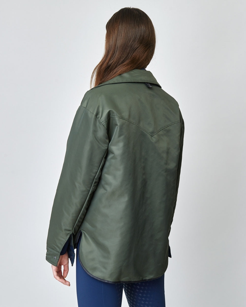 Reversible down jacket, 100% cotton, oversized, black/green, Yagya