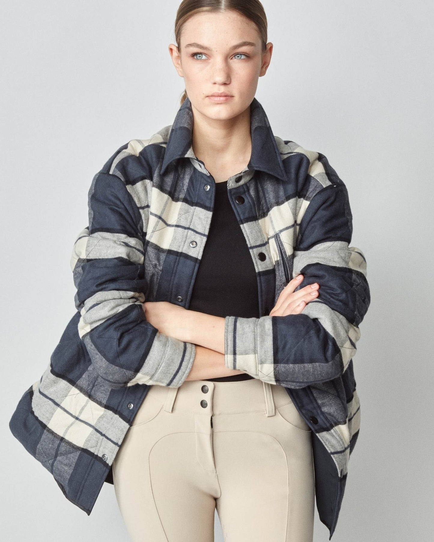 Reversible down jacket, 100% cotton, oversized, black/green, Yagya