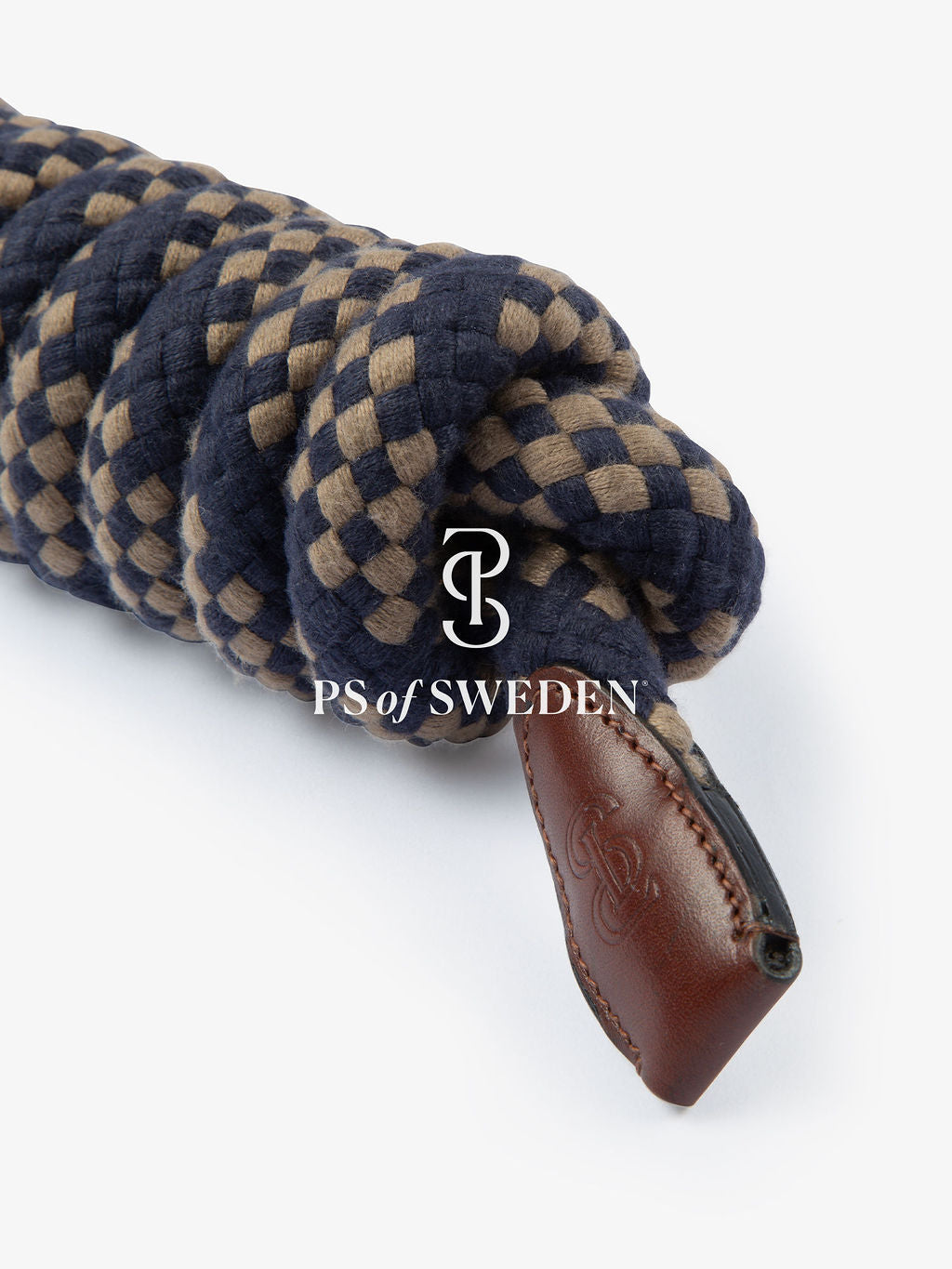 Premium Leather Rope No-Hook & Pull Handle Set Brown/Black PS of Sweden