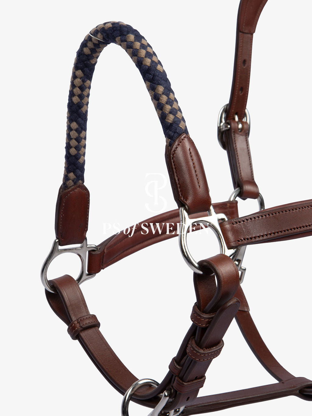 Premium Leather Rope No-Hook & Pull Handle Set Brown/Black PS of Sweden