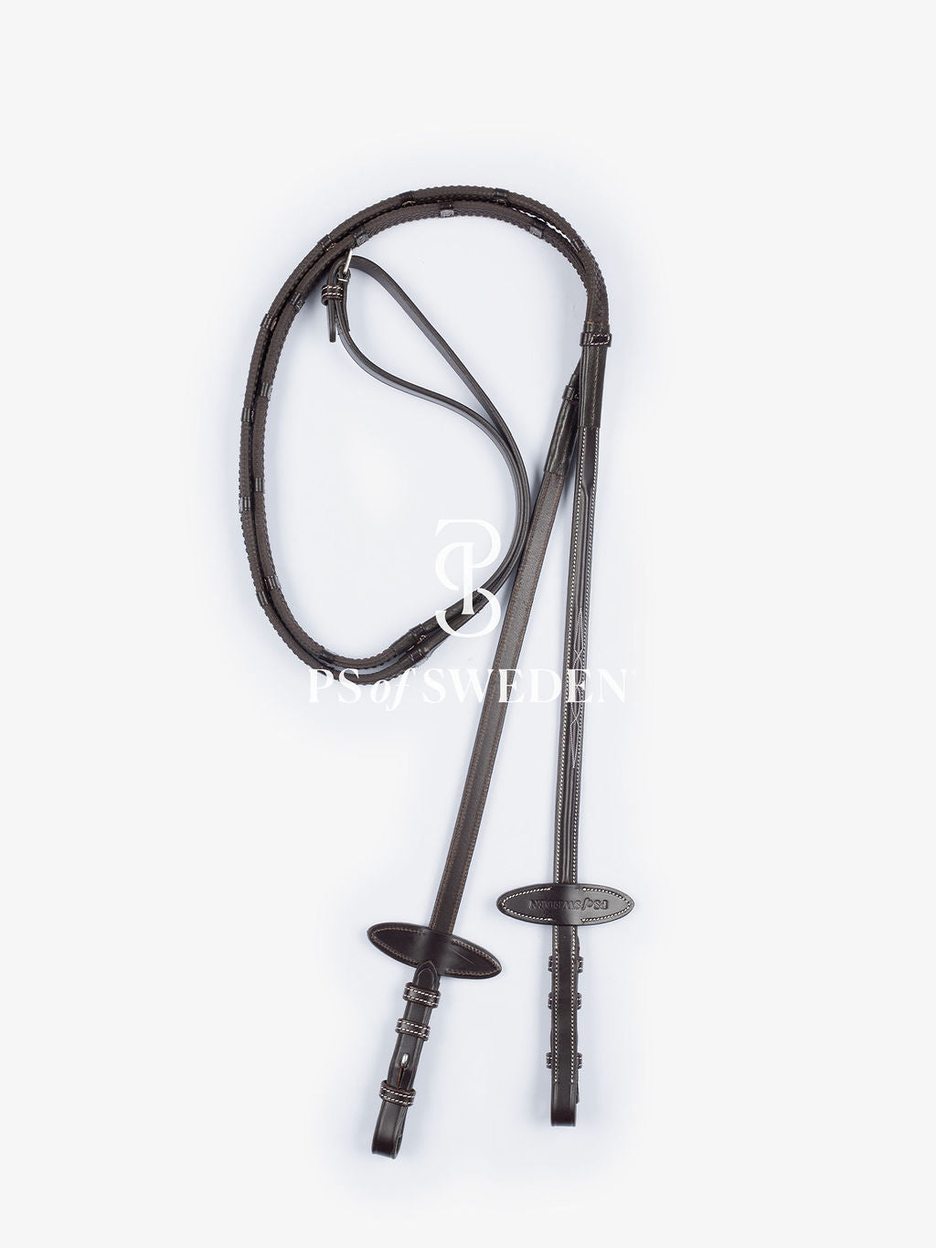 Slim rubber reins Genuine leather Black/Brown PS of Sweden