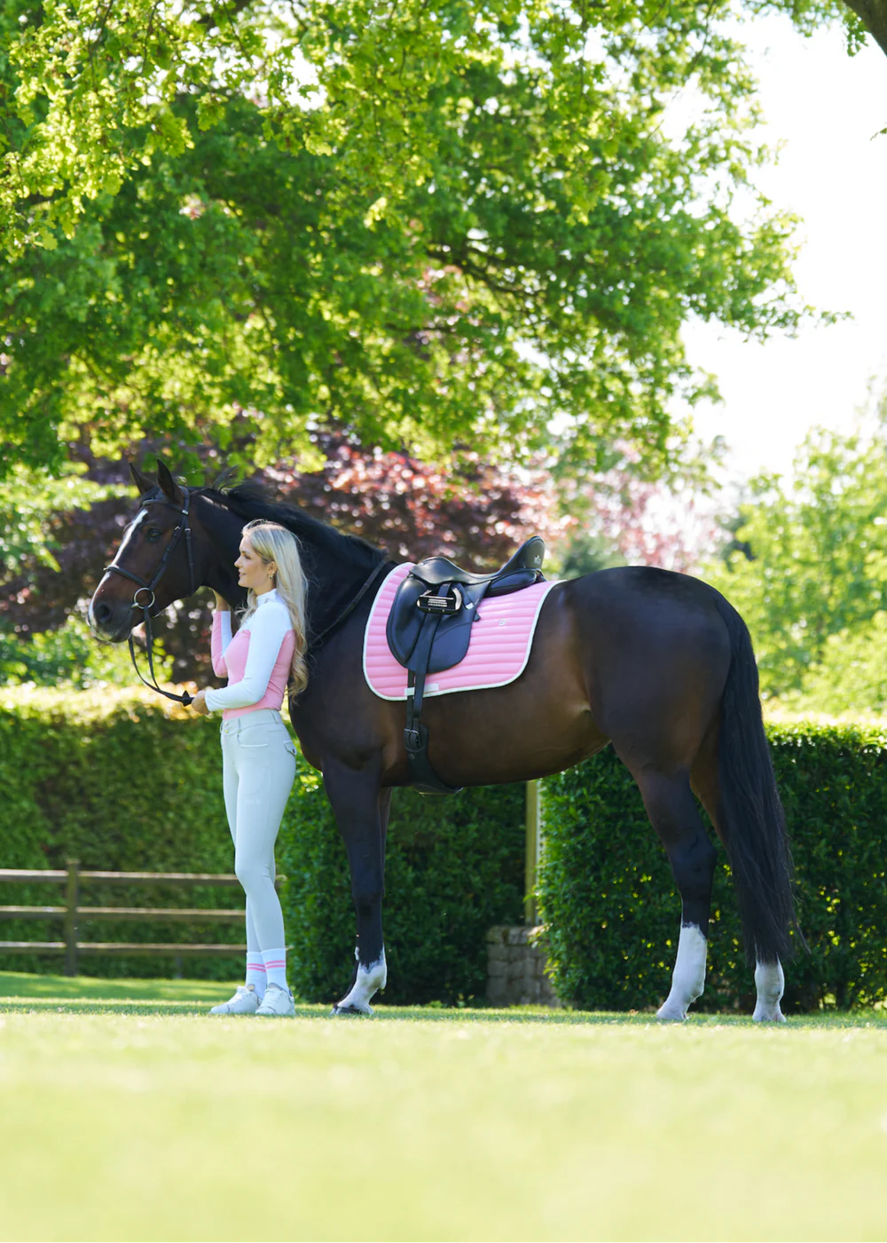 Riding bib for obstacles and riding arena, quick-drying material, lilac, Bullet Equestrian design, full