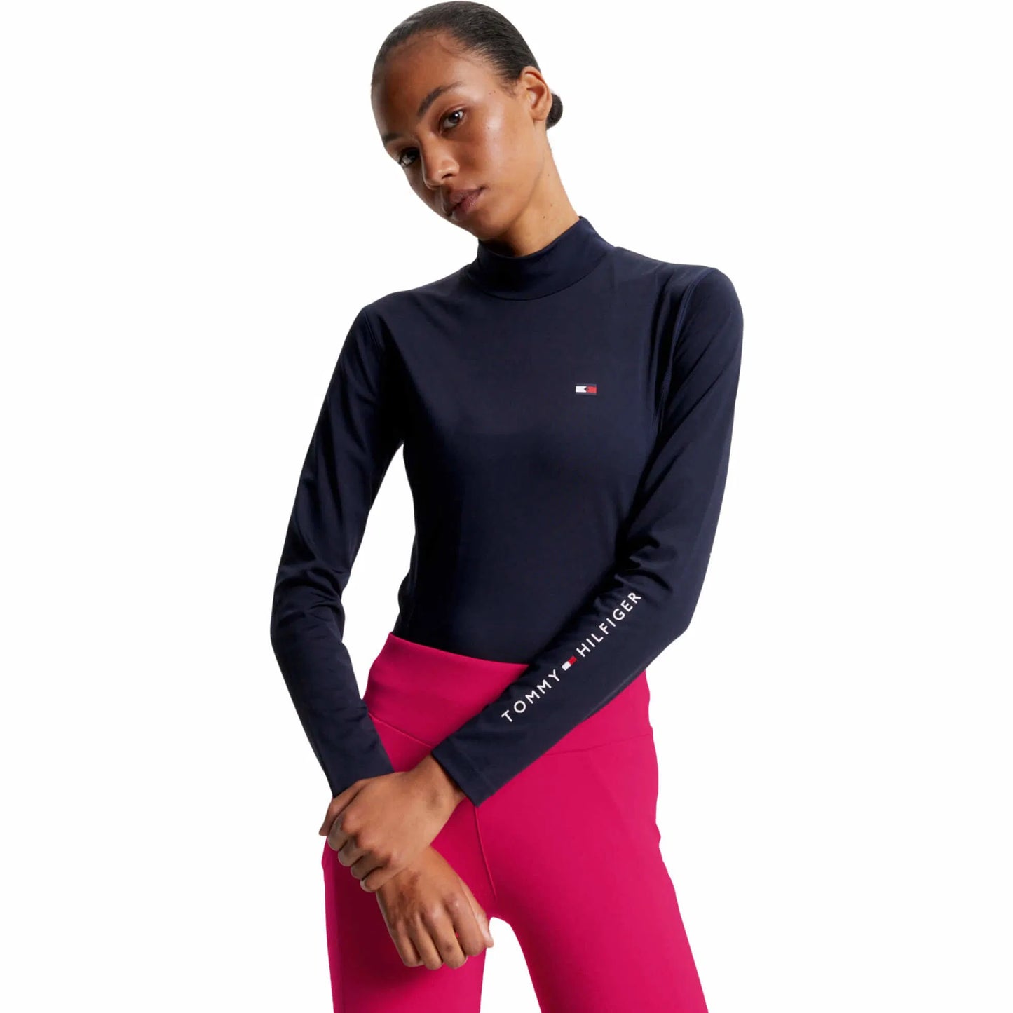 UVカット4wayストレッチトップス ハイネック レディース 長袖 Tommy Hilfiger Equestrian