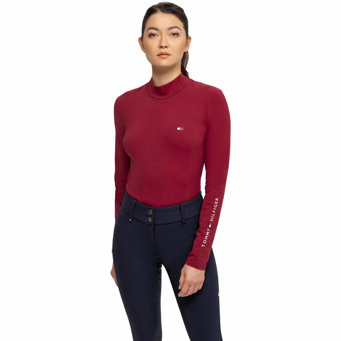 UVカット4wayストレッチトップス ハイネック レディース 長袖 Tommy Hilfiger Equestrian