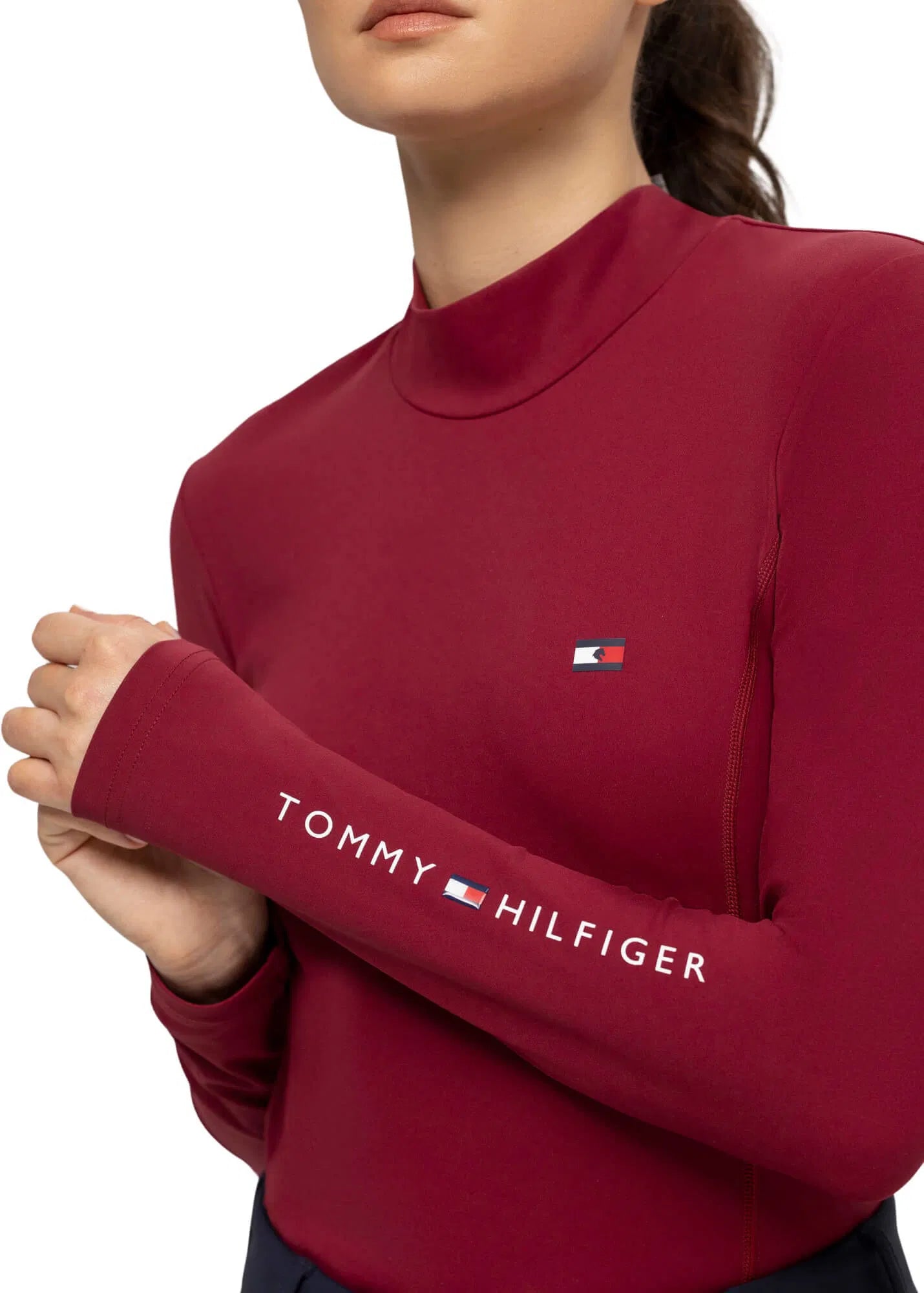 UVカット4wayストレッチトップス ハイネック レディース 長袖 Tommy Hilfiger Equestrian