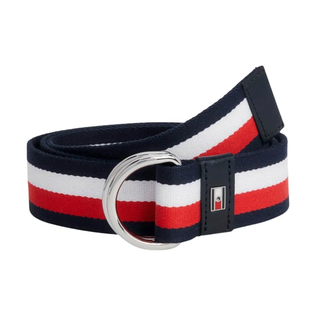 メンズ乗馬用ベルト トリコロール コットン製 Tommy Hilfiger Equestrian