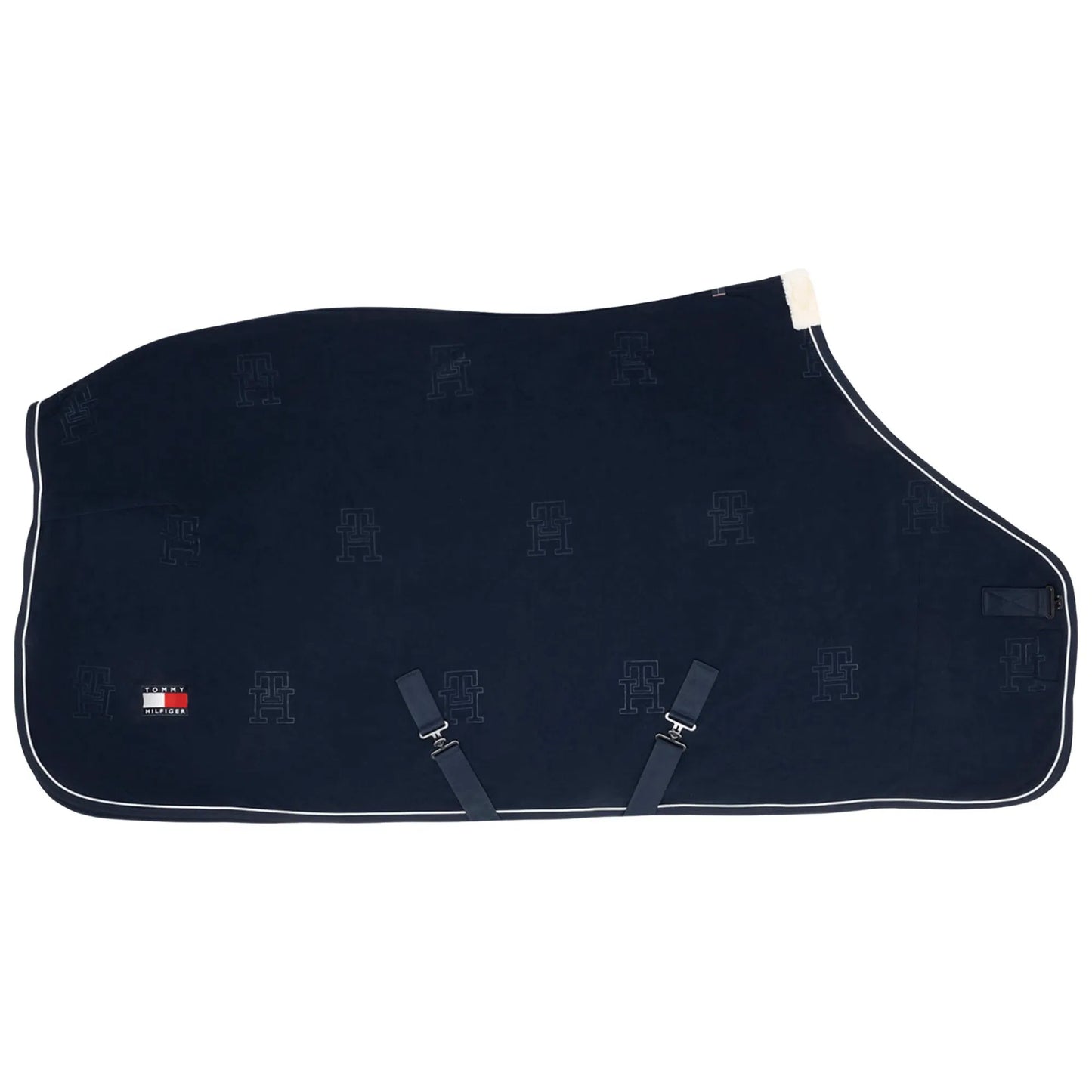 静電気防止フリース馬着 ネイビー/ルージュ Tommy Hillfiger Equestrian 化粧馬着
